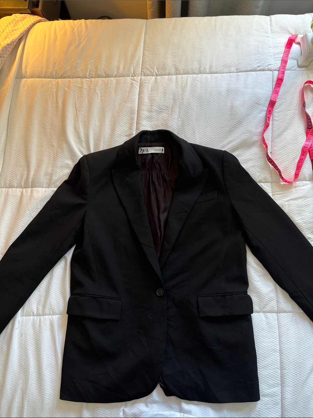 Zara Black woman Single-Button Tailored Blazer